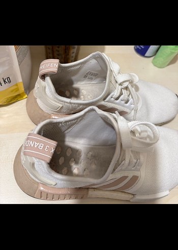 38 Beden beyaz Renk Adidas kadın beyaz bez sneaker NMD_R1 spor ayakkabı