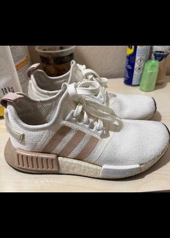 Adidas kadın beyaz bez sneaker NMD_R1 spor ayakkabı