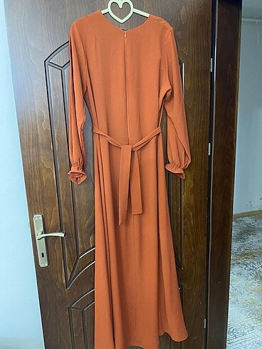 42 Beden Kadın kiremit elbise çam kesim model