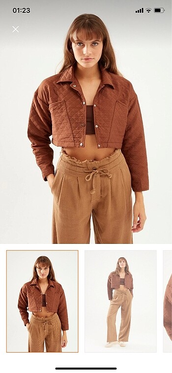 Quzu crop ceket