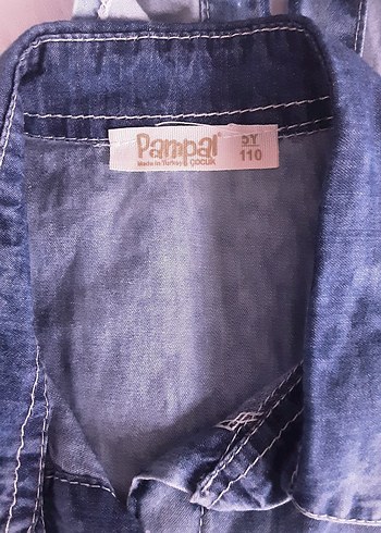 Nakışlı Mavi Kız Kot Yeleği - Görsel 7