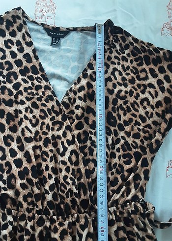 Leopar Desenli Uzun Kadın Tulum - Görsel 7