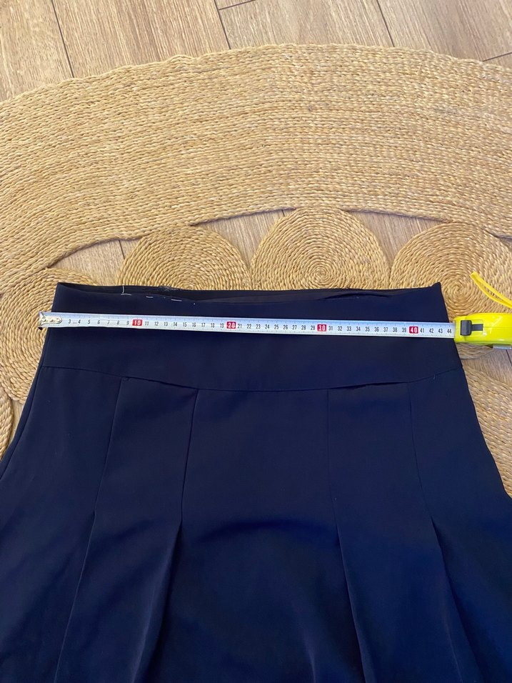 Lacivert pileli uzun krep etek - Görsel 5