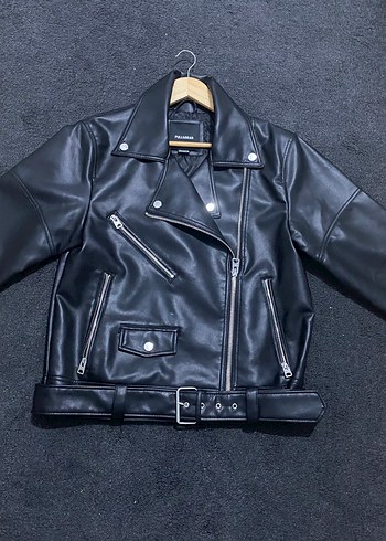 Kadın Siyah Deri Biker Ceket