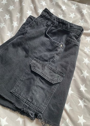 Siyah  Midi Denim Etek - Görsel 3