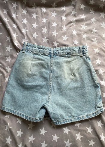 Buz mavisi Denim Şort etek - Görsel 3