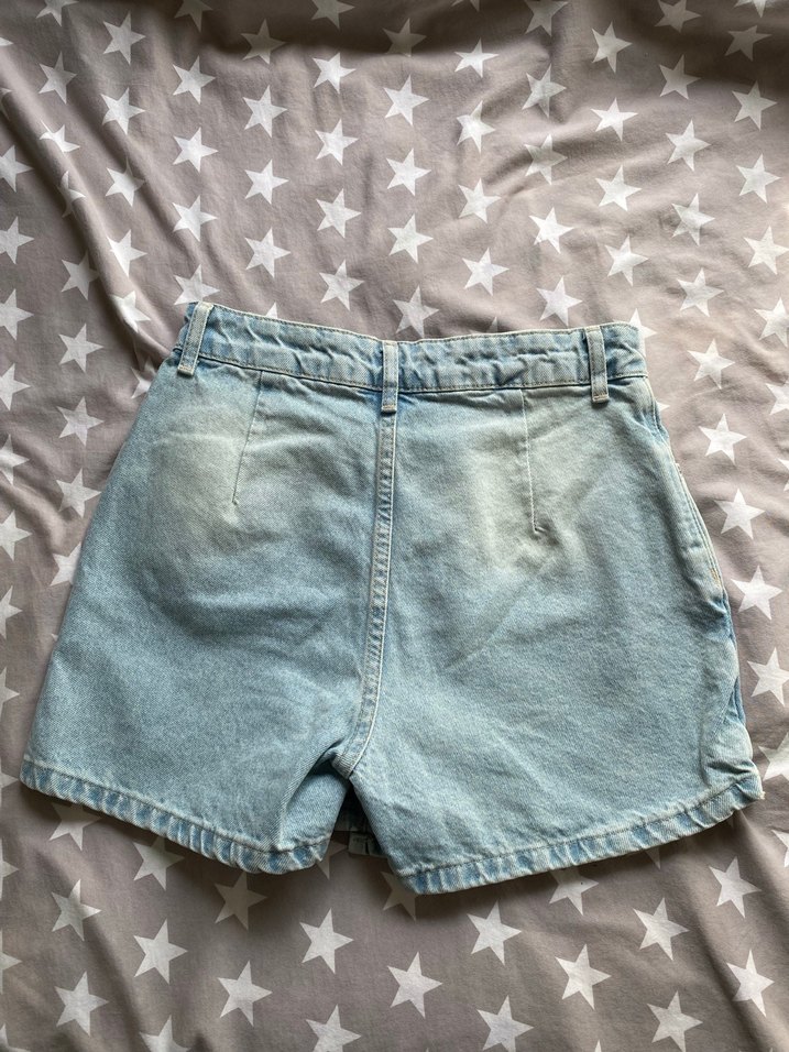 Buz mavisi Denim Şort etek - Görsel 3