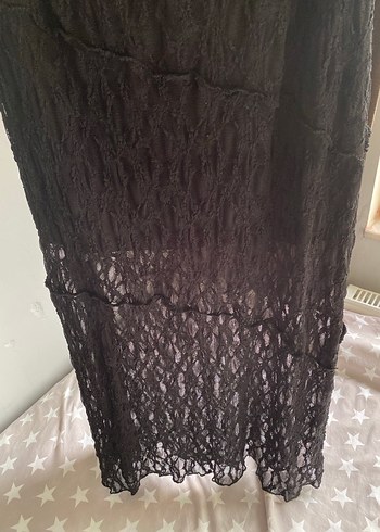 Siyah dantel Dökümlü Etek - Görsel 2