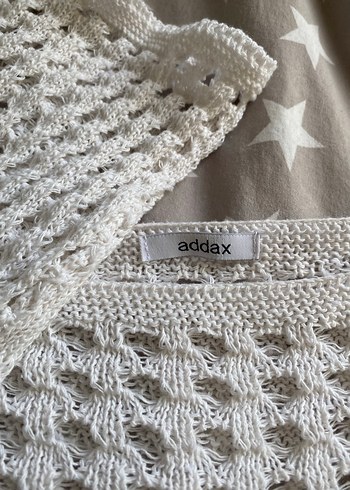 Beyaz Örgü Bohem Kadın Kazak - Görsel 2