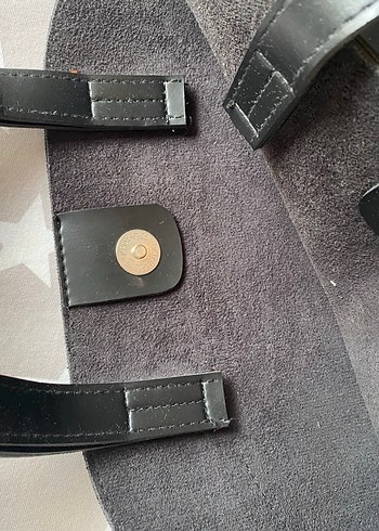 Siyah Deri büyük Kadın Çanta - Görsel 2