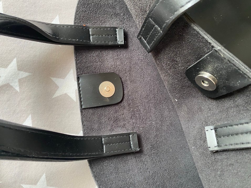 Siyah Deri büyük Kadın Çanta - Görsel 2