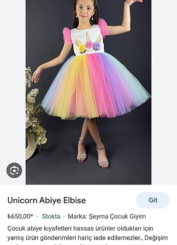 Unicorn prenses elbise