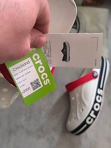 45 Beden beyaz Renk CROCS BAYABAND ERKEK