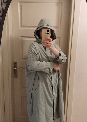 mint Kapüşonlu Kadın Yağmurluk - Görsel 3