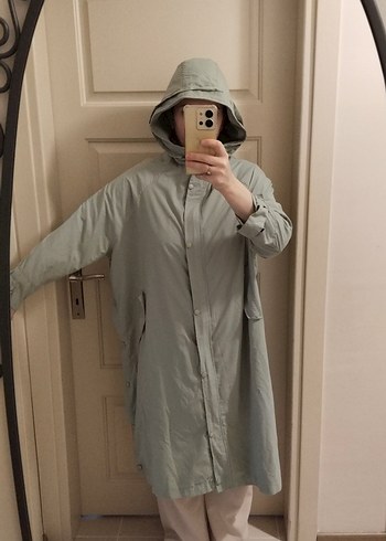 mint Kapüşonlu Kadın Yağmurluk - Görsel 2