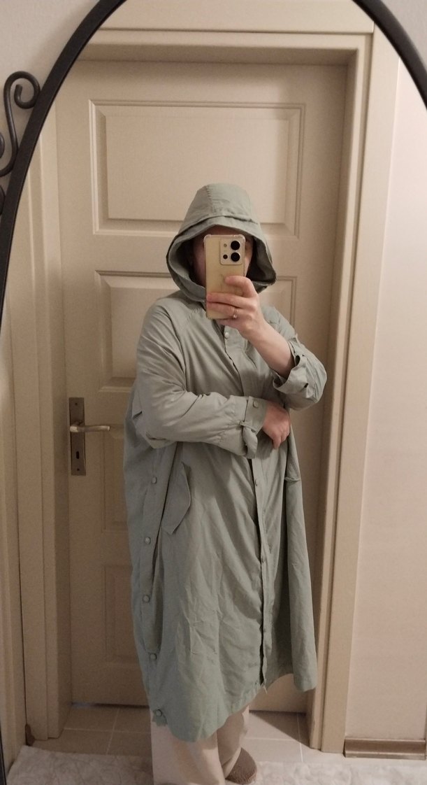 mint Kapüşonlu Kadın Yağmurluk - Görsel 3