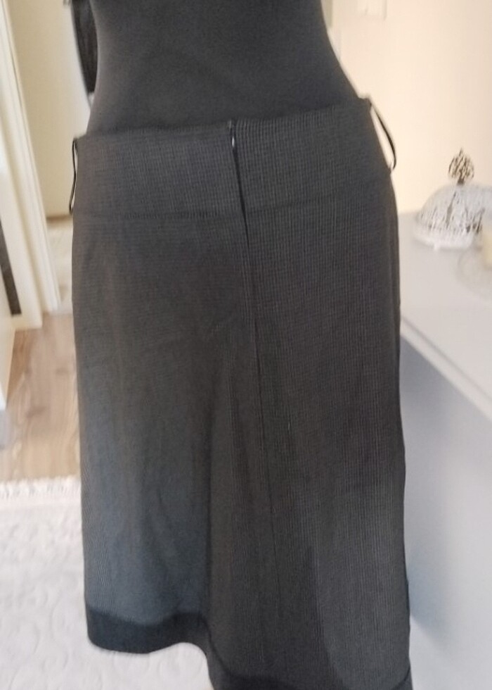 Deri detaylı etek - Görsel 3