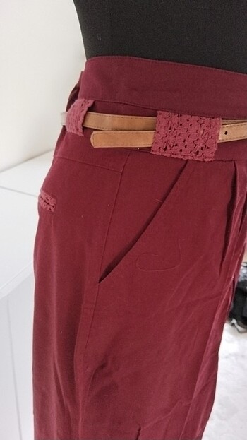 Vişne rengi etek - Görsel 3