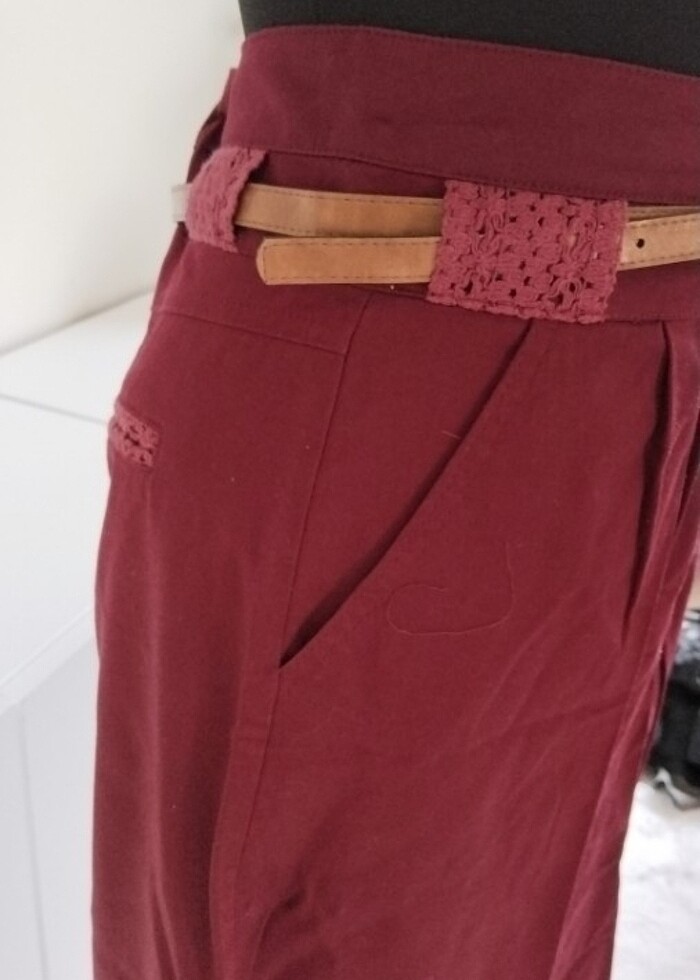 Vişne rengi etek - Görsel 3