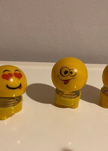 3lü Zıp Zıp Kafa Araba Torpido Süsü Masaüstü Dekoratif Figür - Görsel 2