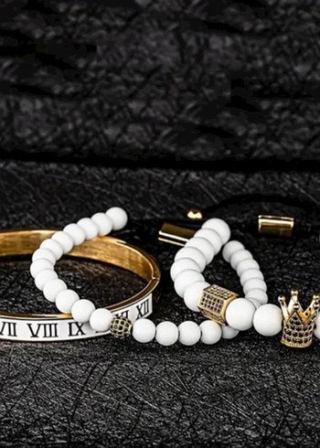 3'lü Set Şık  Taçlı Bileklik paslanmaz çelik - Görsel 2