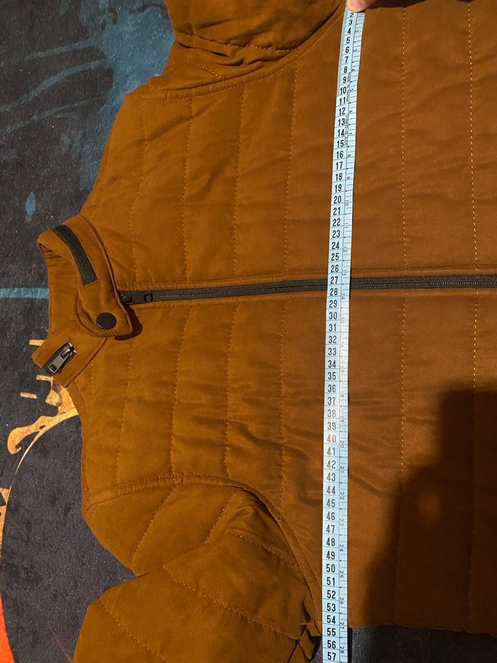 Deve tüyü dik yaka süet mont ceket - Görsel 4