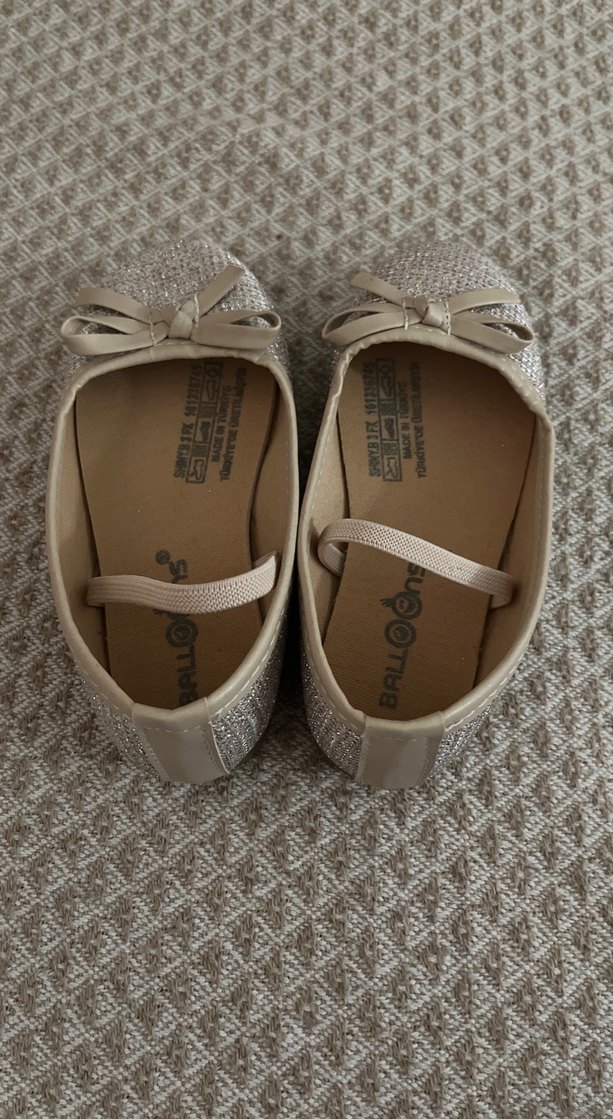 Kız Çocuk Simli Babet Ayakkabı - Görsel 3