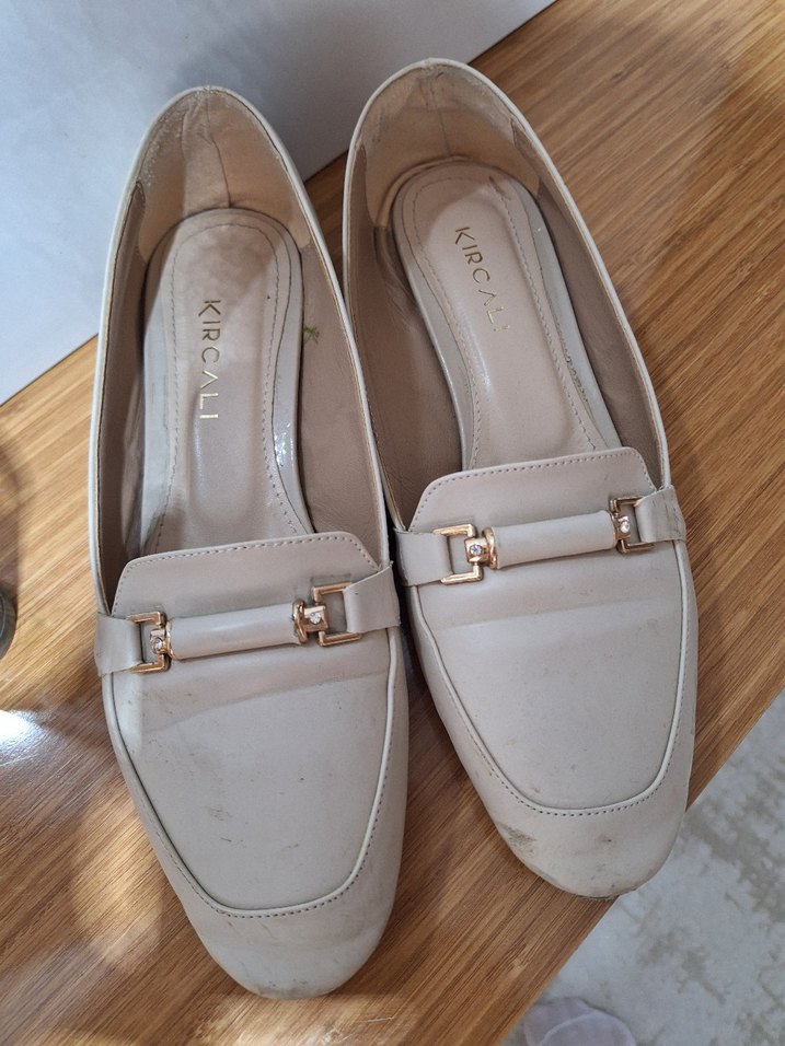 Bej Tokalı Kadın Klasik Topuklu Babet - Görsel 3