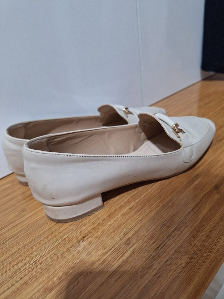 Bej Tokalı Kadın Klasik Topuklu Babet - Görsel 2