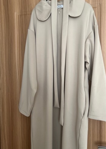 Bej Kadın Uzun Kollu Uzun Boy Bornoz - Görsel 2