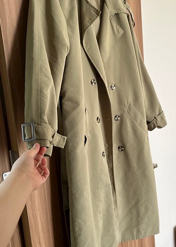 Bej Kadın Uzun Düğmeli Trençkot - Görsel 2