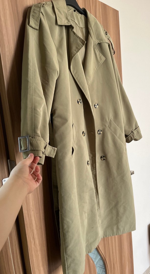 Bej Kadın Uzun Düğmeli Trençkot - Görsel 2