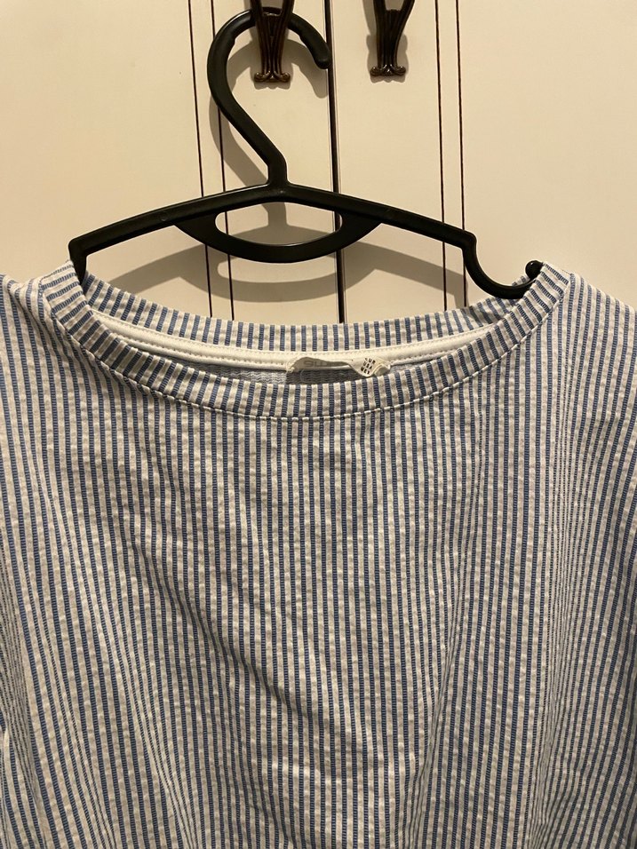 Gri Çizgili Bluz - Görsel 4