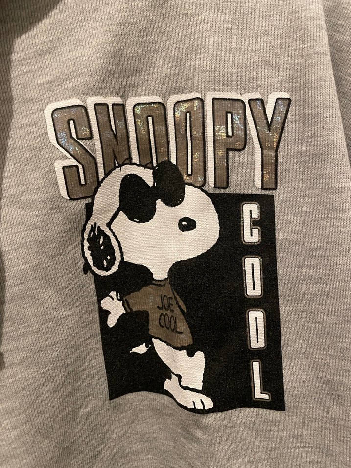 Gri Kapüşonlu Snoopy Baskılı Sweatshirt - Görsel 4