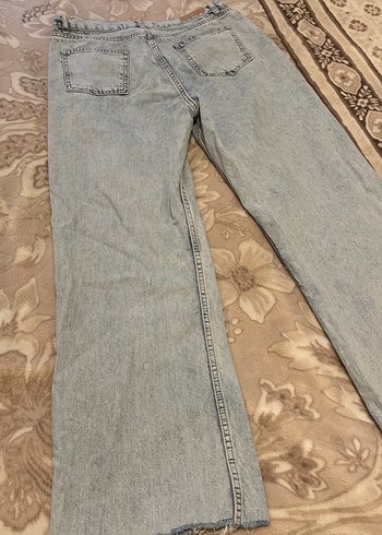 Gri Bol Kesim Midi Kot Pantolon - Görsel 5