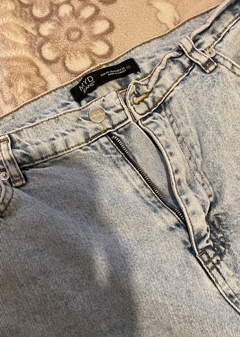 Gri Bol Kesim Midi Kot Pantolon - Görsel 3