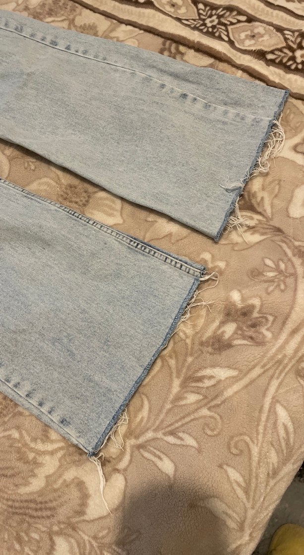 Gri Bol Kesim Midi Kot Pantolon - Görsel 2