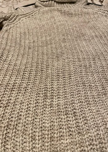 Gri Boğazlı Triko Kadın Kazak - Görsel 2