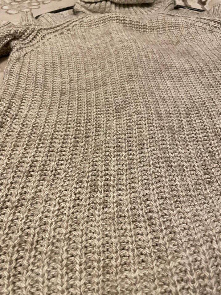 Gri Boğazlı Triko Kadın Kazak - Görsel 2