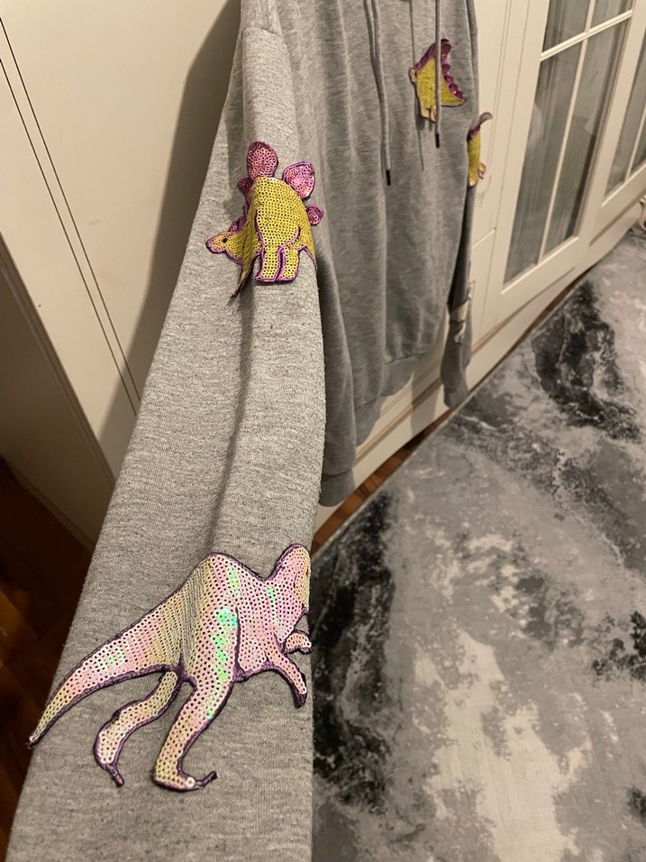 Kapüşonlu Gri Kadın Sweatshirt - Görsel 2