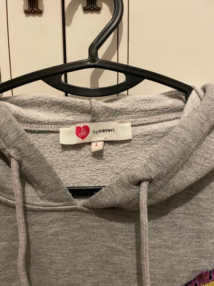 Kapüşonlu Gri Kadın Sweatshirt - Görsel 5