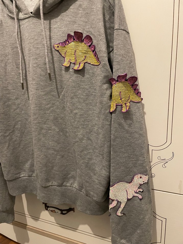 Kapüşonlu Gri Kadın Sweatshirt - Görsel 3