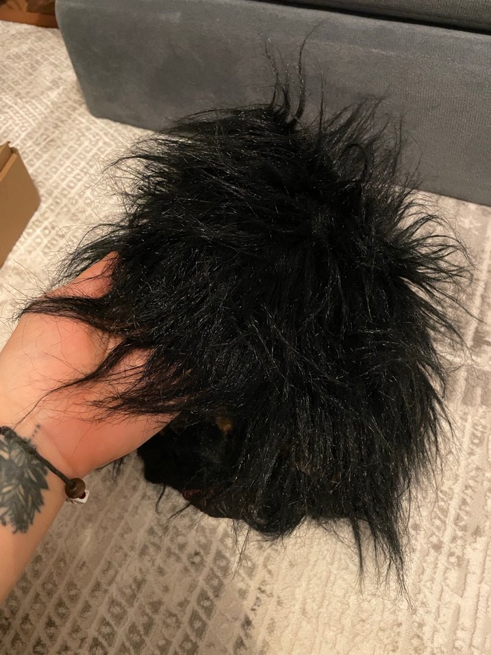 Kırmızı Detaylı Siyah Maymun Maskesi - Görsel 2