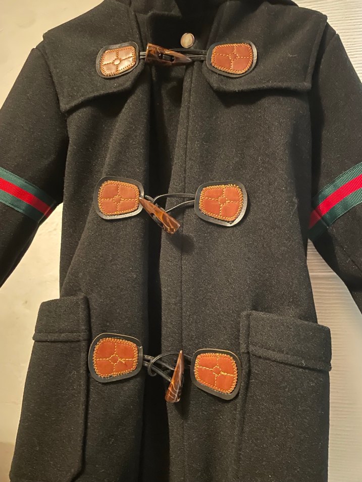 Düğmeli Siyah Erkek Çocuk Kaban - Görsel 2