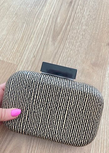 Beden kahverengi Renk Zebra Desenli Zincir Detaylı Kadın Portföy Çanta