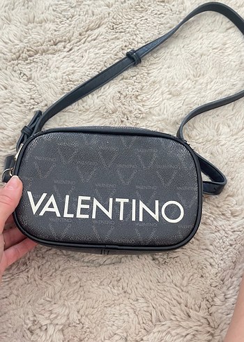 Valentino Kadın Gri Deri Omuz Çantası