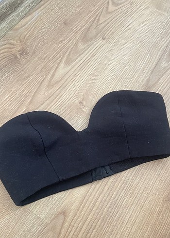 Zara Siyah Straplez Gotik Mini Büstiyer