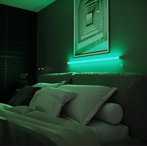  Beden siyah Renk Uzaktan Kumandalı RGB FUL Renk Abajur Ablik Gece Lambası Kumanda