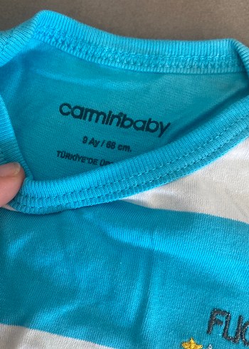 Mavi Çizgili Bebek Erkek çıtçıtlı body - Görsel 2