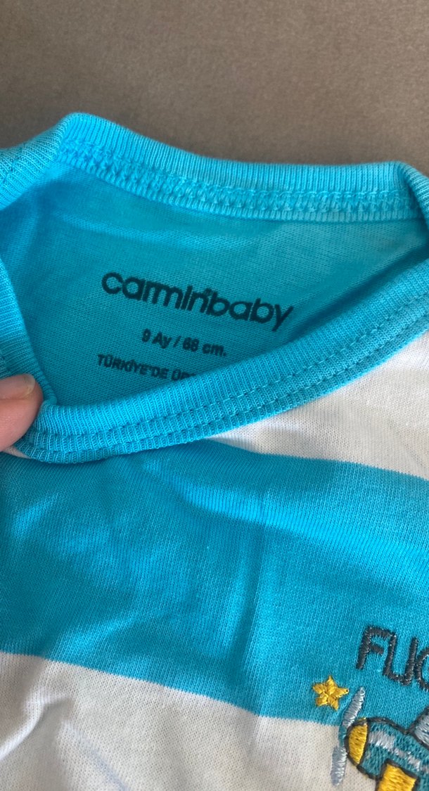 Mavi Çizgili Bebek Erkek çıtçıtlı body - Görsel 2